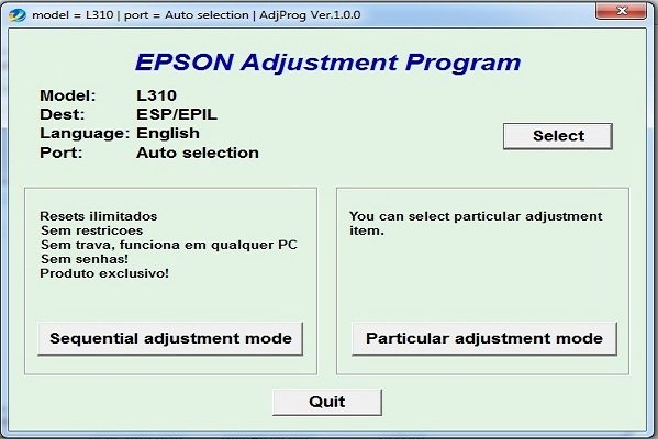 download epson l310 resetter tool