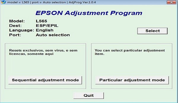 epson l565 adjustment program