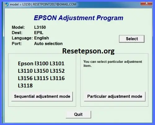 Epson l3150 adjustment Program