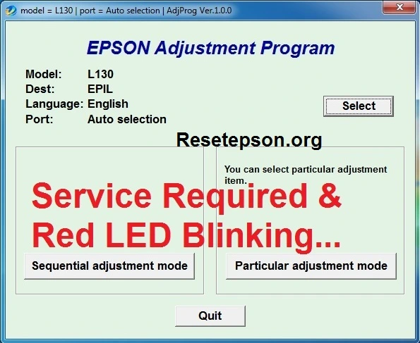 Epson L130 Resetter