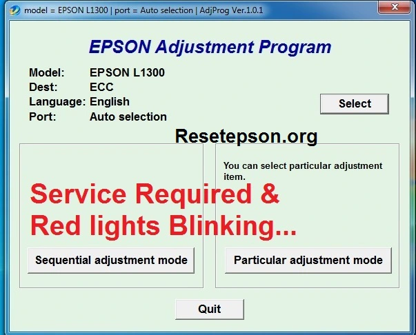Epson L1300 Resetter