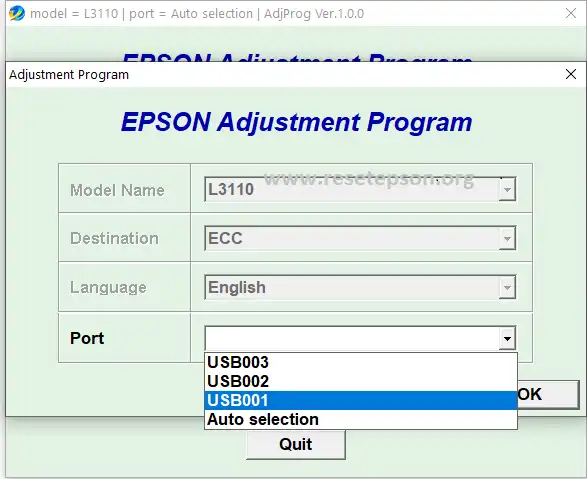 Epson Adjustment Program List