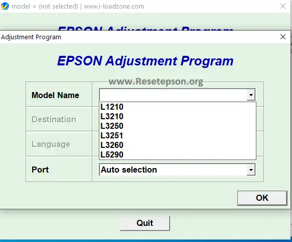 Epson Adjustment Program List
