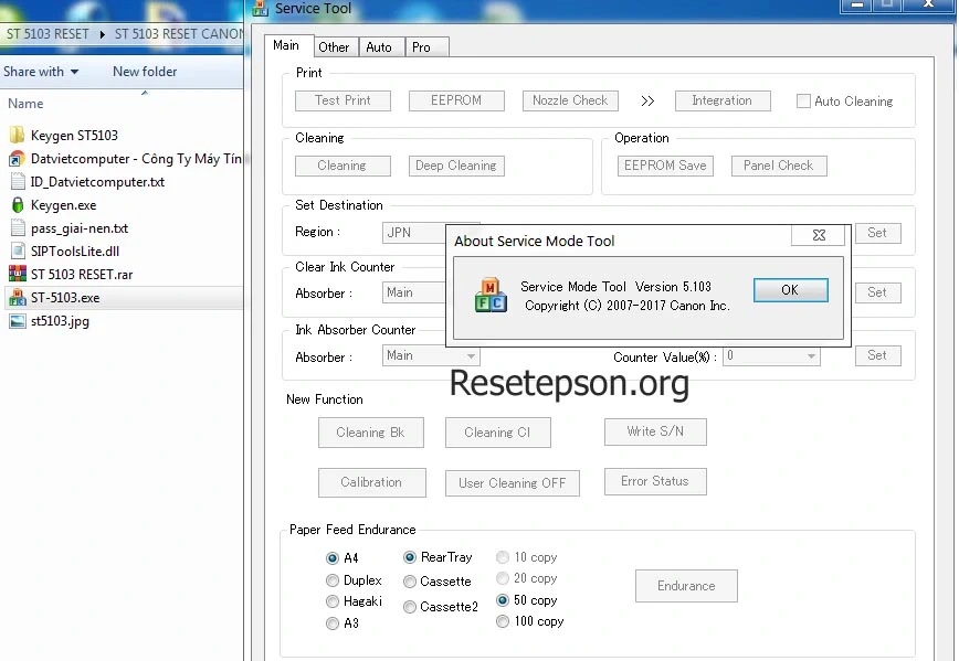 Canon Service Tool V5103
